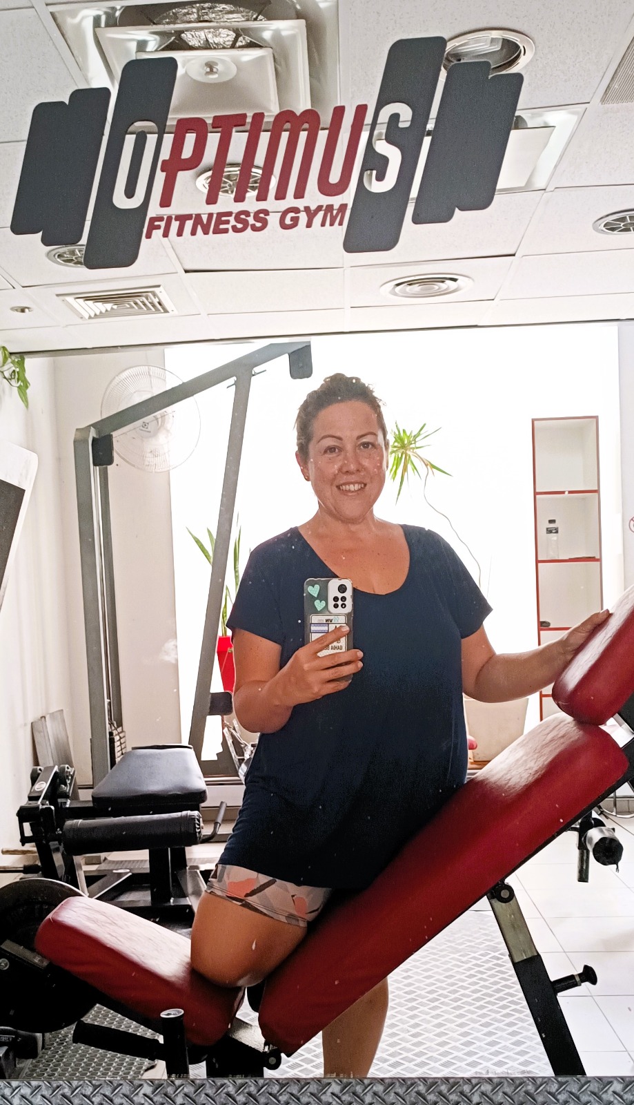 Después: Carina tras entrenar en Optimus